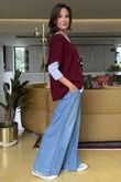 Made in Italy Hush Button Knit Waistcoat Burgundy